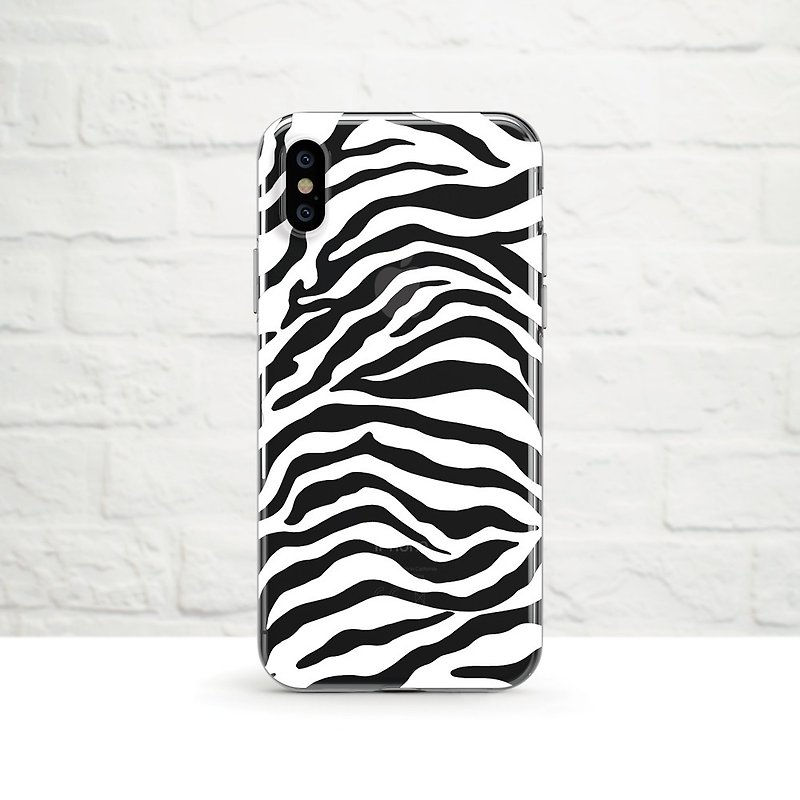 Zebra, white, iPhone 12, 12 mini/pro/pro max, 11, Xs Max to iPhone SE2, Samsung - เคส/ซองมือถือ - ซิลิคอน สีดำ