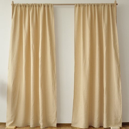 True Things Caramel regular and blackout linen curtains / Custom curtains / 2 panels