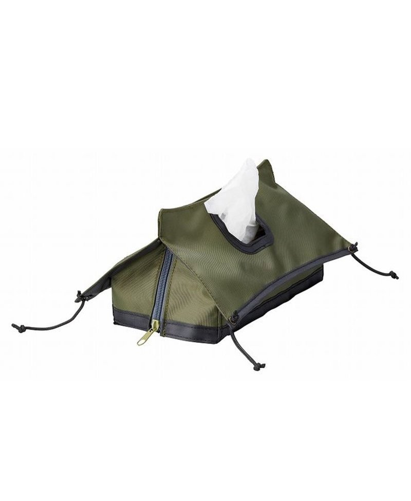 Japan Magnets Super Cute Outdoor Camping Tent Shape Double Opening Design Tissue Box Cover (Army Green) - อื่นๆ - พลาสติก สีเขียว