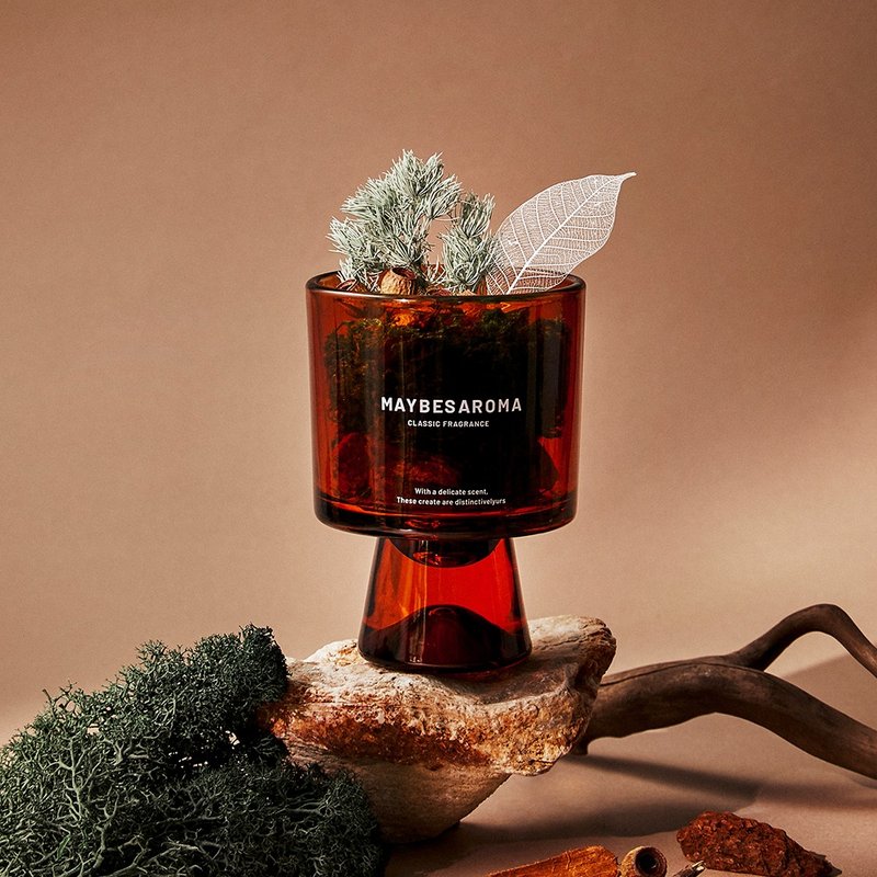 MAYBES / Herbal Diffuser Cup 花草精油苔癬擴香杯 - 香氛/精油/擴香 - 玻璃 咖啡色
