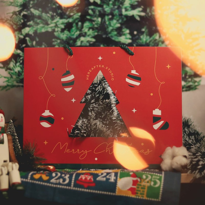 【聖誕包裝】紙袋 - 大 單購 / 滿額贈送【附送聖誕卡】 - 禮物盒/包裝盒 - 紙 紅色