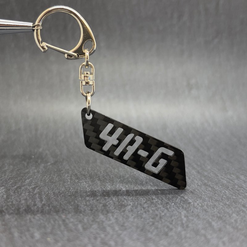 ドライカーボン エンジン型式 キーホルダー 4A-G トヨタ - 鑰匙圈/鑰匙包 - 碳纖維 黑色