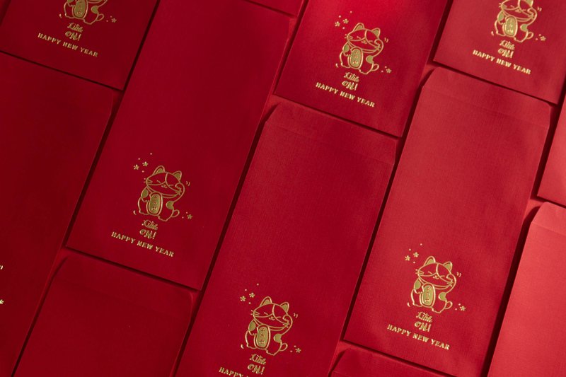 Limited Lucky Cat Hot Stamping Red Envelope Bag (Three Packs) - ถุงอั่งเปา/ตุ้ยเลี้ยง - กระดาษ สีแดง