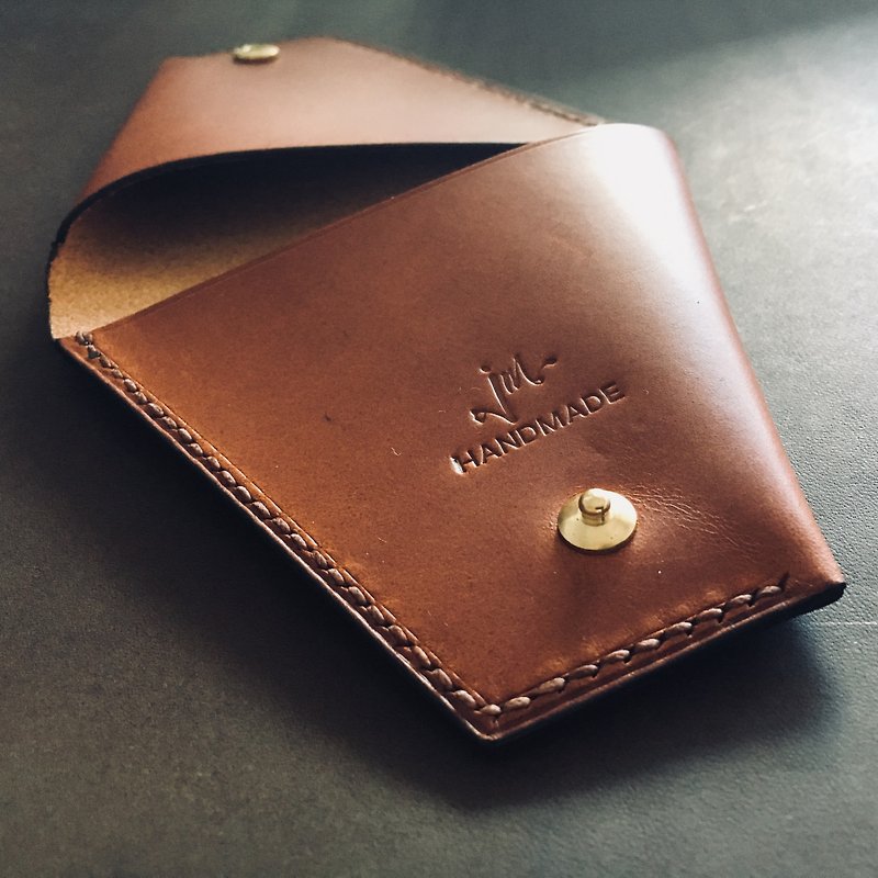 Handmade texture coin purse - Coin Purses - Genuine Leather Brown