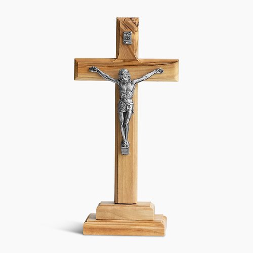 Holy Land blessing 來自聖地的祝福 雙層站立十字架 進口橄欖木製 桌上擺飾 天主教婚禮禮物161711-1