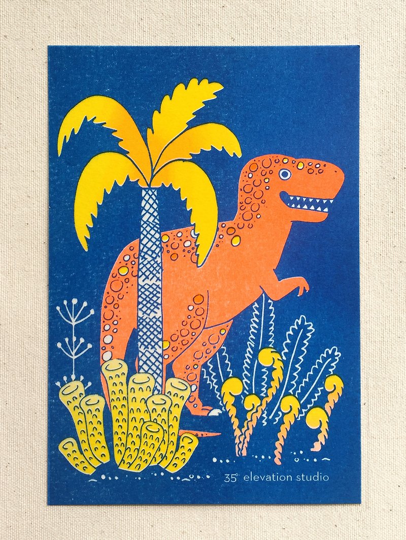 Mr. Tyrannosaurus postcard - การ์ด/โปสการ์ด - กระดาษ สีน้ำเงิน