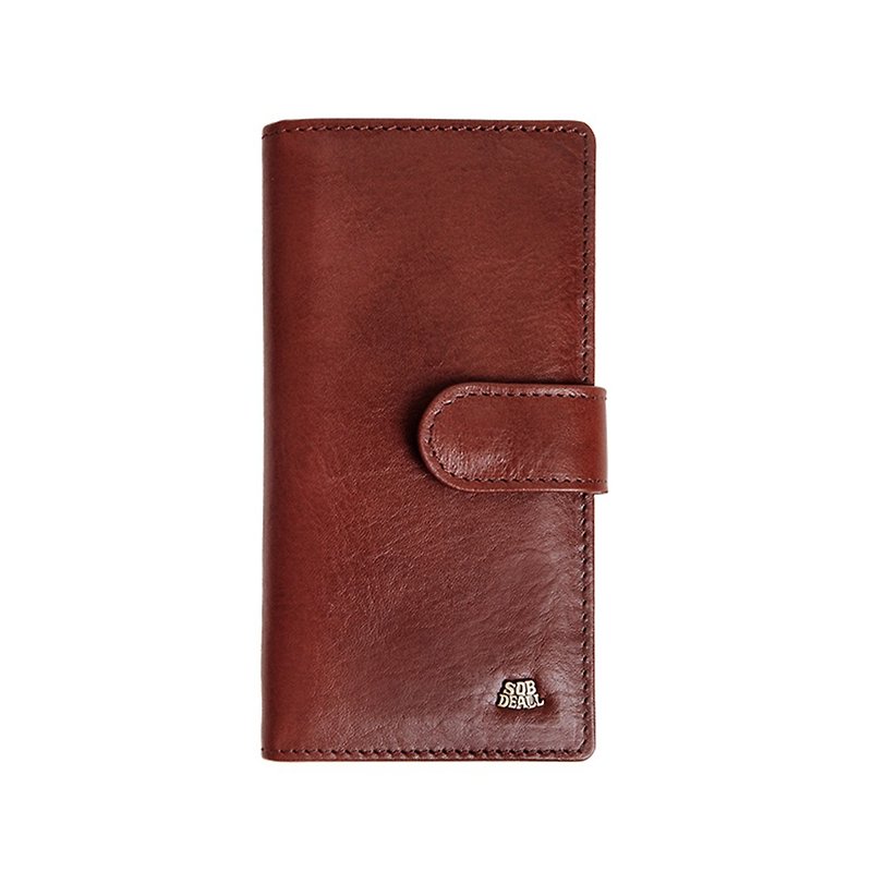Leather letter card holder - ID & Badge Holders - Genuine Leather Brown
