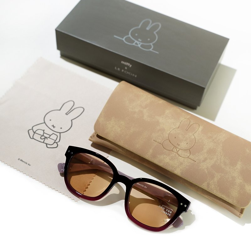 【Pinkoi x miffy】Limited edition adult Wellington frame sunglasses-miffy berry pink - Glasses & Frames - Other Materials Pink