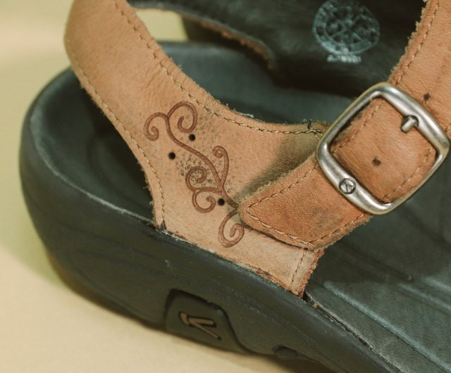 Tsubasa.Y│Vintage KEEN 001 shallow carved antique Brown sandals