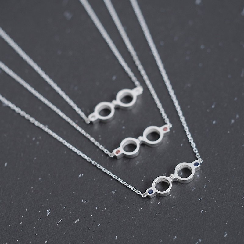 Glasses necklace Silver 925 - Necklaces - Other Metals Silver