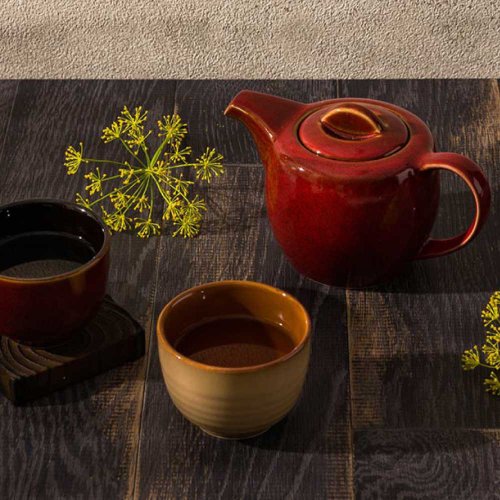 WAGA 餐桌器物 【新品上市】WAGA 新東方橢圓陶瓷缽碗/湯匙/茶杯/茶壺/小碟-六款