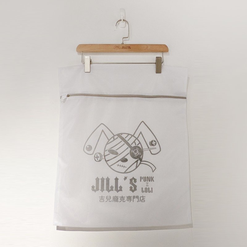 原創吉兒龐克LOGO印花細網格拉鏈洗衣袋居家小物日用品【JJ2386】 - 居家收納/收納盒/儲物盒 - 聚酯纖維 