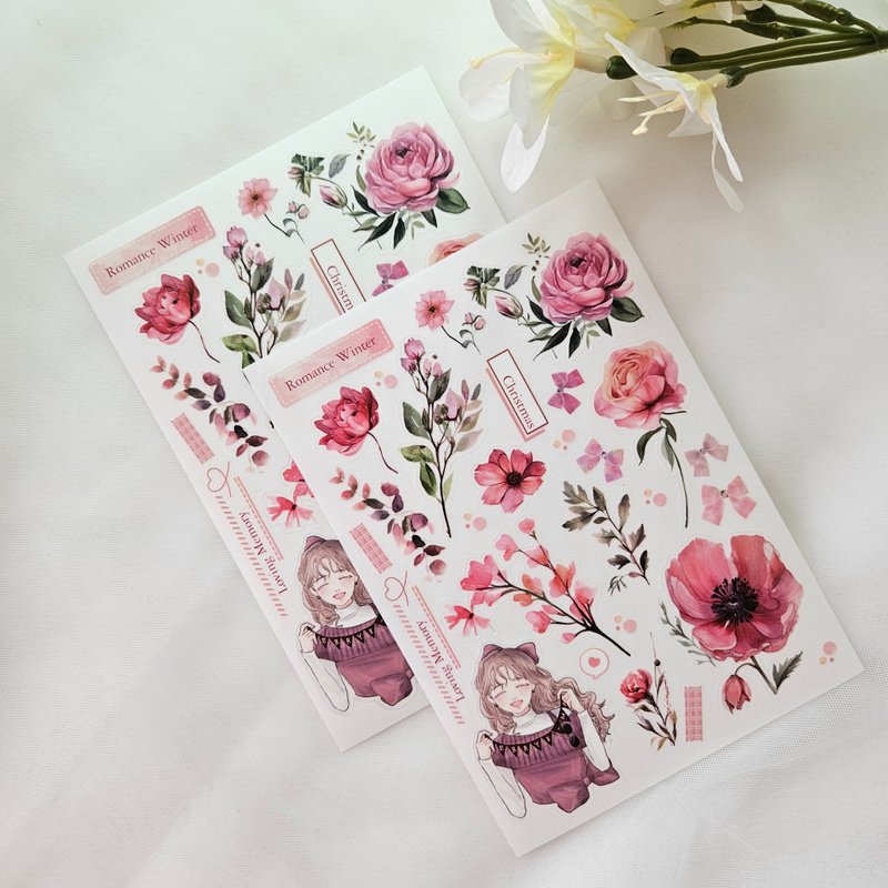 Sensitive Sticker_ONi_Romance winter_pink - 貼紙 - 塑膠 