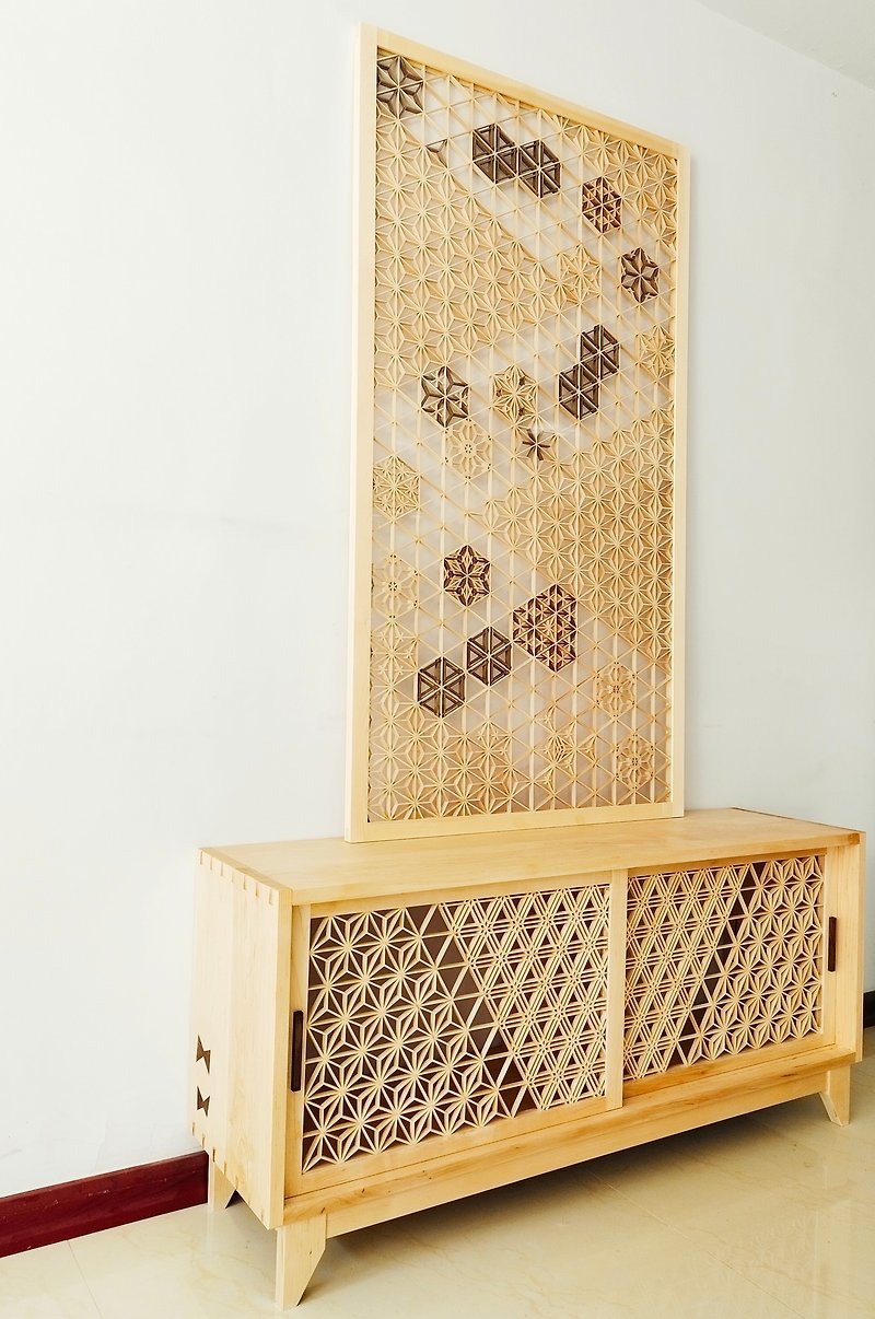 Asanoha日式鏤空客製組子細工置物櫃電視櫃麻葉kumiko - 其他家具 - 木頭 