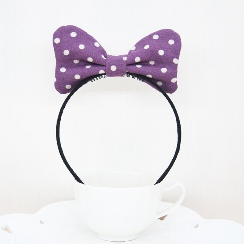Cute Minnie Series-Lilac Purple Soft Q Cloth Butterfly Hair Ring - ที่คาดผม - ผ้าฝ้าย/ผ้าลินิน สีม่วง