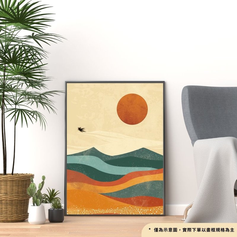 Sand Dune-print style giclee art/original magnificent scenery/modern simple abstract hanging painting in living room and study room - โปสเตอร์ - ผ้าฝ้าย/ผ้าลินิน 