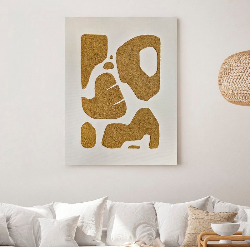 Textured wall art | Tan Textured art  | Textured Tan painting | Copper bay 6 - 壁貼/牆壁裝飾 - 棉．麻 綠色
