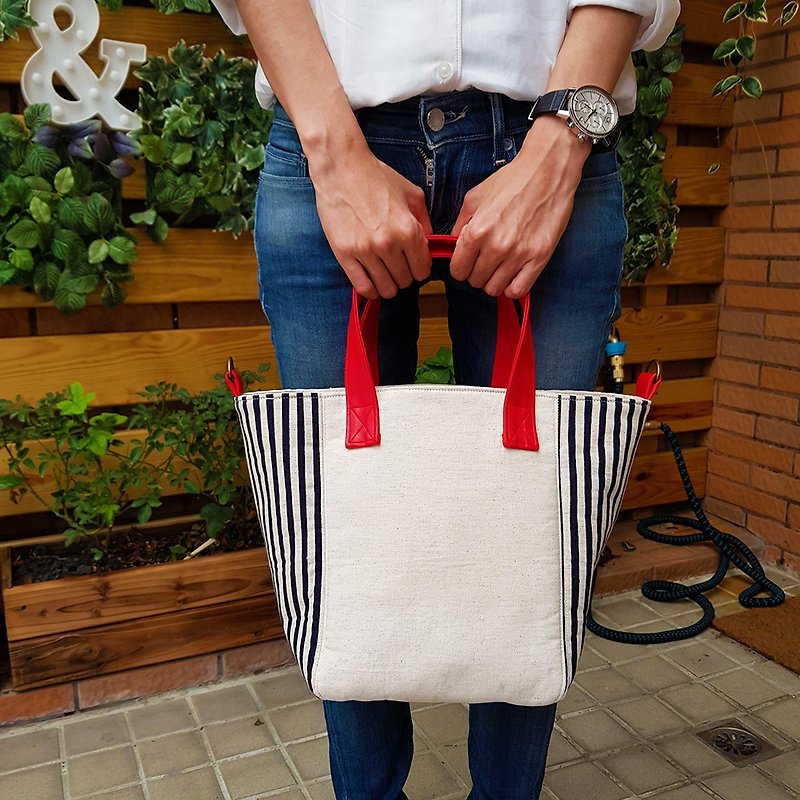 Multi-compartment Pocket Tote Bag Large Capacity Japanese Cotton Linen Shoulder Handheld Interlayer Tote - Messenger Bags & Sling Bags - Cotton & Hemp Multicolor