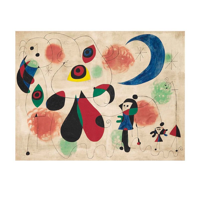 【藝術掛畫】 Joan Miro 米羅 -- 畫畫(女人,月亮,鳥) - 海報/掛畫/掛布 - 紙 