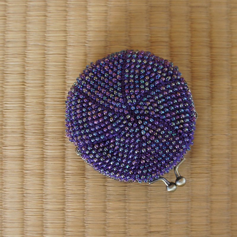 Ba-ba handmade Beads crochet round coinpurse No.981 - Toiletry Bags & Pouches - Other Materials Purple
