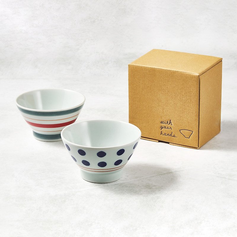 Ishimaru Hasamiyaki-Blue Water Jade-Line Couple Bowl (Set of 2) - ถ้วยชาม - เครื่องลายคราม ขาว