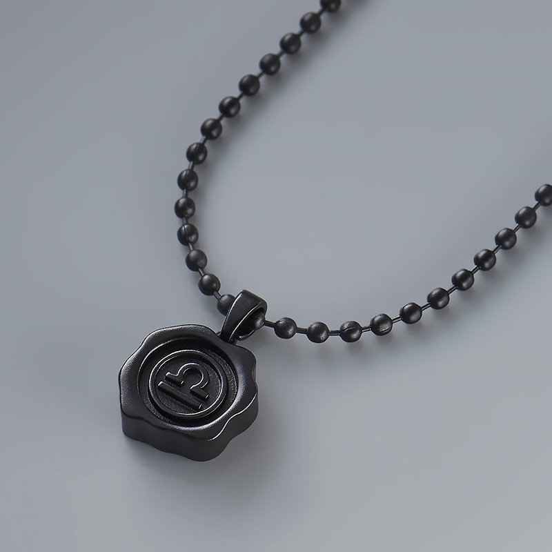 Constellation Sealed Wax Necklace - Wind Elephant Series - สร้อยคอ - โลหะ สีดำ