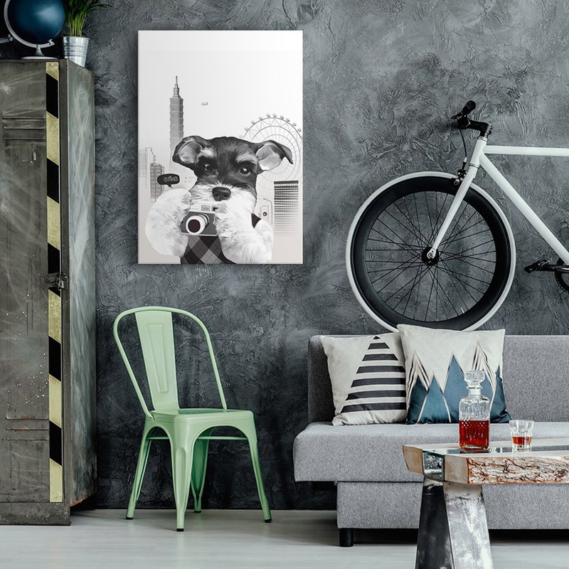Urban Photographer - ภาพพิมพ์ศิลปะ Schnauzer ช่างภาพในไทเป - โปสเตอร์ - วัสดุอื่นๆ สีเทา