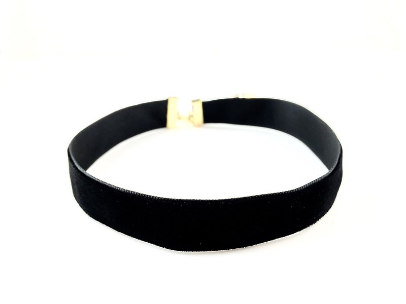 Black Night Velvet Necklace (16mm) - Necklaces - Other Materials Black