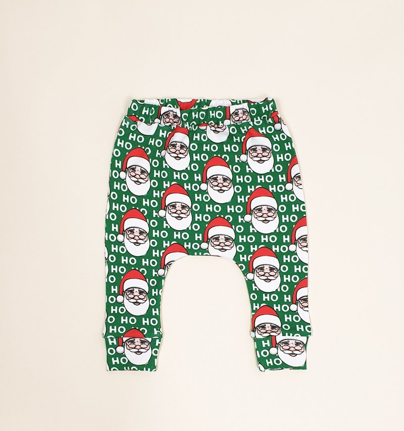 Christmas Santa baby pants, Holiday baby pants, Xmas baby gift, Green pants - กางเกง - ผ้าฝ้าย/ผ้าลินิน หลากหลายสี