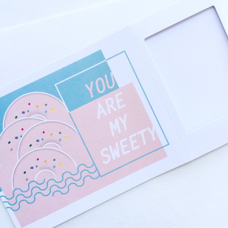 Pin Cards - Intimate / 甜蜜多拿滋 相框卡『 2張以上免運喔！（含）』 - 心意卡/卡片 - 紙 粉紅色