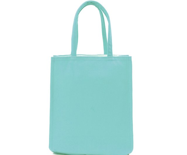 Tiffany green practical all-match canvas tote bag storage bag