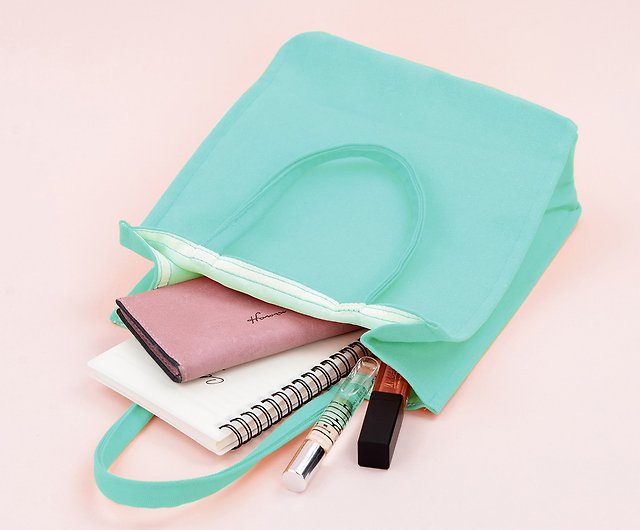 Tiffany green practical all-match canvas tote bag storage bag - Shop hezhi  Handbags & Totes - Pinkoi
