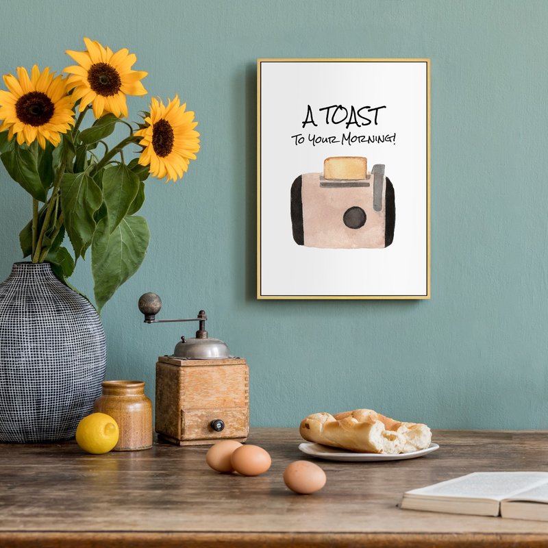 A Toast to Your Morning-廚房掛畫/早餐店/玄關/角落空間/麵包機 - 海報/掛畫/掛布 - 其他材質 粉紅色