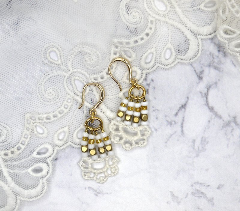 Classical lace lace baroque earrings Clip-On - Earrings & Clip-ons - Gemstone 
