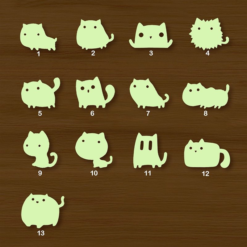 Cat_ Super bright luminous stickers 13 styles to choose from - Stickers - Other Materials Yellow