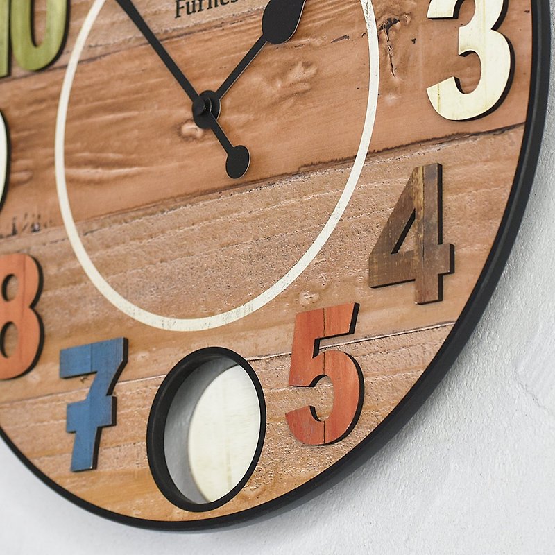 ベルゴ-優しい色のスイングクロック壁掛け時計 - 時計 - 木製 ブラウン
