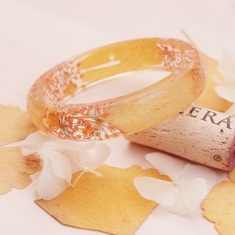 FlowerSays / Ginkgo Real Flower Bracelet / Autumn Collection / Eternal Flowers  - Bracelets - Plants & Flowers Orange