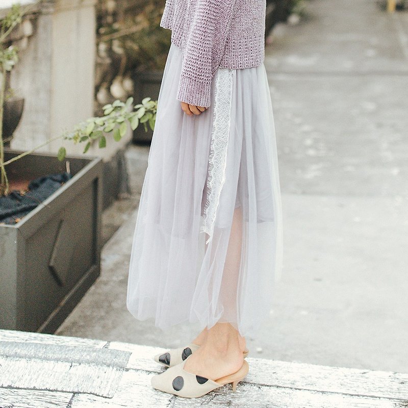 2018 women's summer wear gradient mesh skirt YMX8365 - Skirts - Other Materials Purple