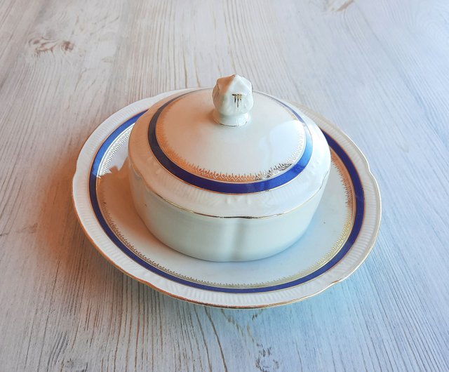 ヴィンテージ ポーランド セラミック バターディッシュ – バター缶