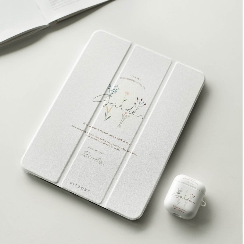 【FITZORY】春夏花園系列款 - 復古花室 | iPad殼 - 平板/電腦保護殼/保護貼 - 塑膠 白色