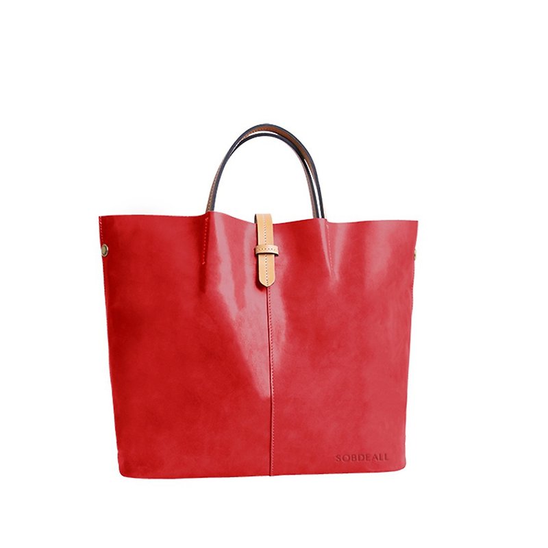 Colorful horizontal tote bag - Handbags & Totes - Genuine Leather Multicolor