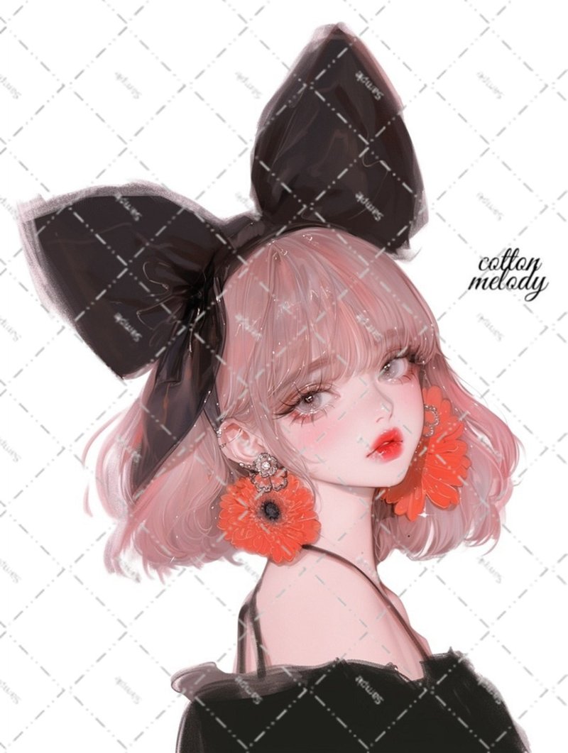 original sticker no.6167 人物ステッカー オリジナルステッカー 人物ステッカー 女の子ステッカー オリジナル人物ステッカー - 貼紙 - 紙 
