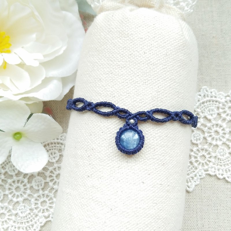 BUHO hand-made. Rondo. Kyanite X South American Brazilian Wax Line Bracelet - Bracelets - Crystal Blue