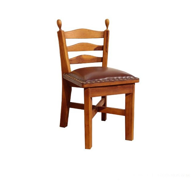 [Jidi City 100% Teak Furniture] ETCH007SL Teak Bronze Full Cowhide Style Chair and Stool - Chairs & Sofas - Wood 