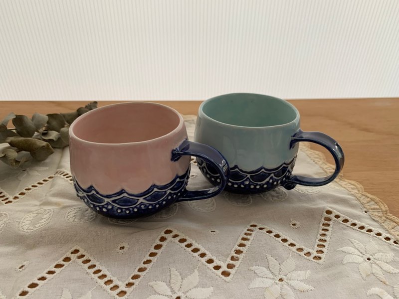 花瓣咖啡杯/對杯 - 咖啡杯/馬克杯 - 瓷 