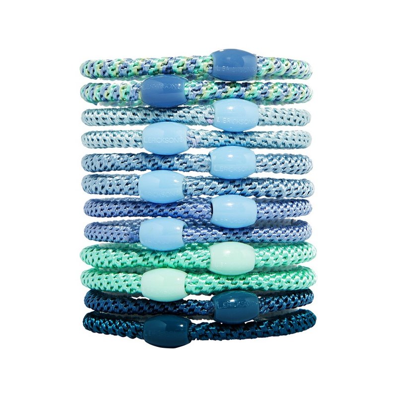 [Official flagship of L. ERICKSON] Fine elastic hair ties, 12 pieces || Light navy blue || - เครื่องประดับผม - วัสดุอื่นๆ สีน้ำเงิน