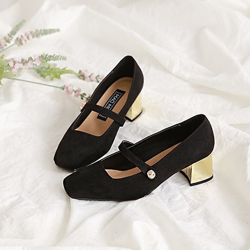PRE-ORDER – MACMOC Golden (Black) HEELS - รองเท้าส้นสูง - วัสดุอื่นๆ 