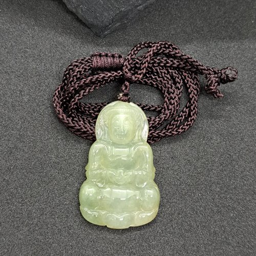 瓔珞翡翠 冰種翡翠觀音菩薩項鍊 | 天然緬甸玉翡翠A貨 | 送禮