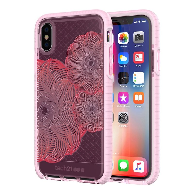 Tech21 Anti-collision Soft Plaid Protective Case for iPhone X-Pink (5055517385725) - เคส/ซองมือถือ - วัสดุอื่นๆ สึชมพู