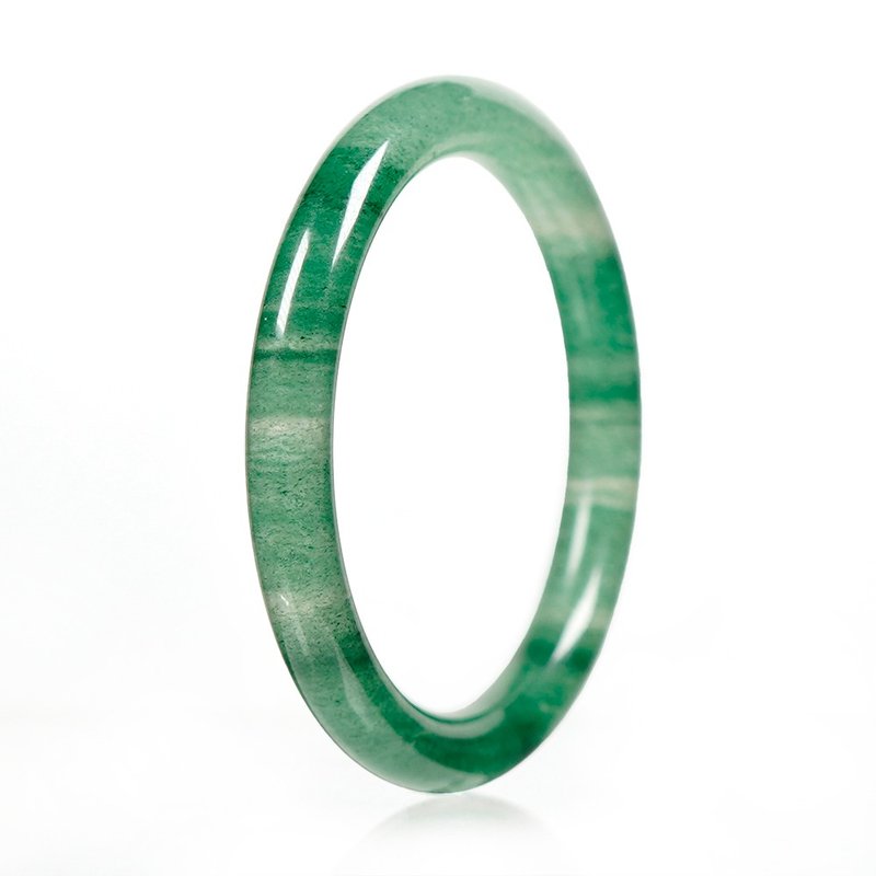 Green Strawberry Quartz Classic Bangle - สร้อยข้อมือ - เครื่องประดับพลอย หลากหลายสี